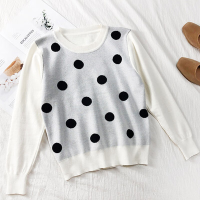 

Women Sweater New Autumn Winter Warm Long Sleeve Knitted Sweaters Pullover Dot Jumper Female Casual Pull Femme jersey mujer