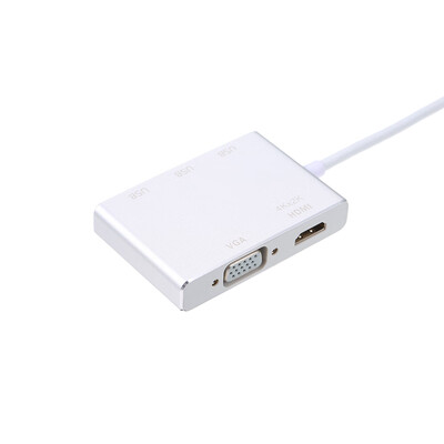 

USB C Type C to HD VGA USB Adapter 5 in 1 Converter for Laptop Apple Macbook Google Chromebook