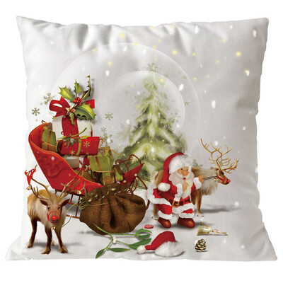

Tailored Merry Christmas Pillow Cases Linen Sofa Cushion Cover Home Decor Pillow Core