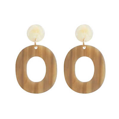 

1 Pair Acrylic Vintage Geometric Women Earrings Simple Girl Round Dangle Ear Rings Night Club Ear Studs
