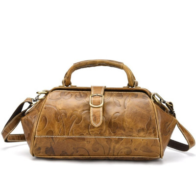 

Female Genuine Leather Retro Handbag Large Capacity Girl Tote Bag Women Fashion Embossing Cowhide Crossbody Shoulder Bags Clutch