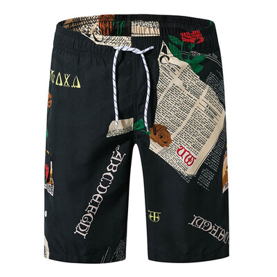 

Gobestart Men Summer Print Trunks Board Quick Dry Beach Surfing Running Short Pants