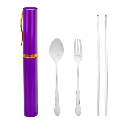 

Toponeto Portable Folding Travel Dinnerware Set Stainless Steel Tableware Camping Tools