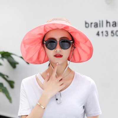 

Cap children summer sun hat Korean version sun cap anti-ultraviolet folding face outdoor sunscreen big beach cap