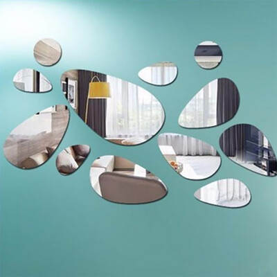 

12PCSSET 3D Diy Wall Sticker Decoration Mirror Modern Acrylic Decoration Wall Stickers Wall Stickers For TV Background