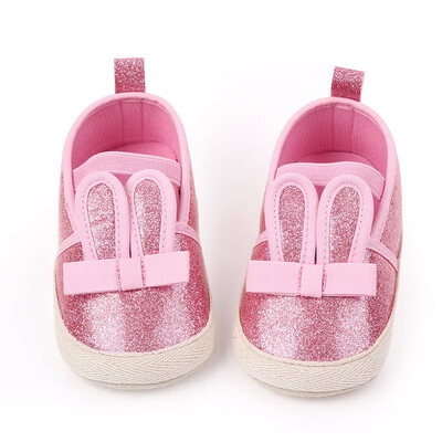 

Baby Girl Breathable Rabbit Ear Design Anti-Slip Casual Sneakers Toddler Soft Soled Walking Shoes 0-12M
