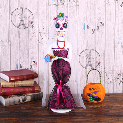 

Toponeto Halloween Groom Bride Skull Decorative Ornaments Witch Props Decorative Props