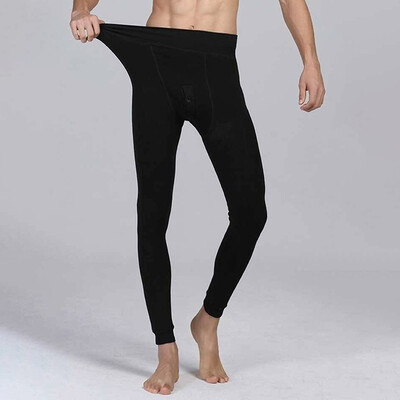 

Mens Thick Autumn Winter Pants Casual Solid Elastic High Rise Trousers Bottoms