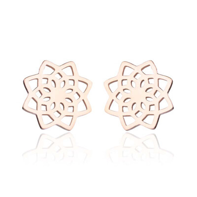 

1 Pair Simple Exquisite Stainless Steel Hollow Flower Stud Earring For Women