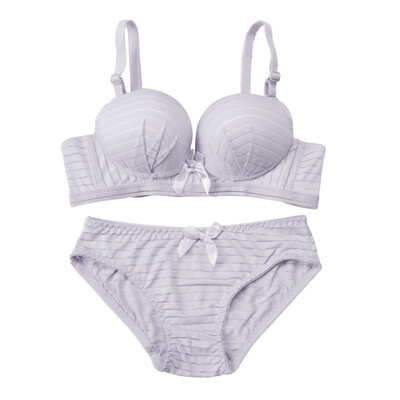 

1 Set Women Sexy Lingerie Romantic Bra Push Up Underwear Solid Bow Female Buckle Bra Panties Set