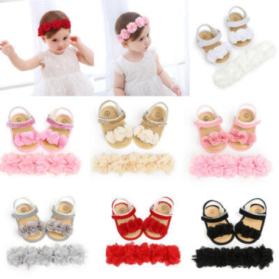 

US Newborn Kid Baby Girl Flower Sandals Summer Casual Crib Shoes First Prewalker