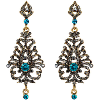 

New Jewelry Exaggerated Rhinestone Crystal Long Drop Earring For Women Statement Gemstone Diamond Earrings Gift