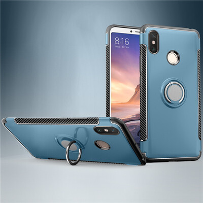 

Back Cover For Xiaomi Mi Max 3 Max3 Case Car Holder Stand Hard PC Silicon Ring Suction Bracket Celulars