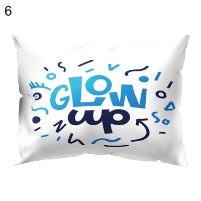 

Fresh English Letters Cloud Flower Pillow Case Cushion Cover Sofa Bed Cafe Decor