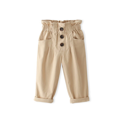 

Cicie self-employed childrens clothing girls pants solid color casual pants overalls girls childrens trousers C91012 khaki 11050A