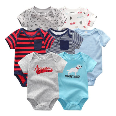 

Newest 7PCS Baby Boys Clothes Rompers Baby Girls Clothes Newborn Bodysuits Babywear Cotton 0-12M For Babies Outwear Clothing Sets