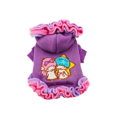 

Pet Dog Sweet Costume Cute Princess Dress for Winter Fairy Printing Puppy Comfortable Warm Hoodies Cloth Pet Dog Winter Supplies