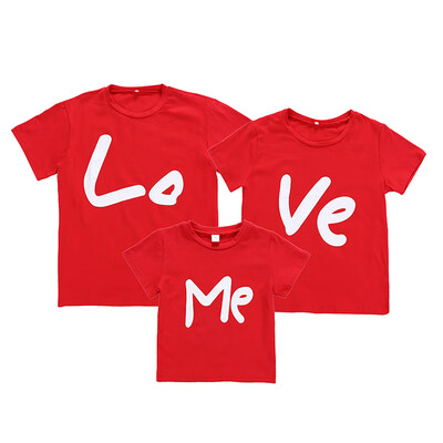 

Summer Family Matching Clothes Baby Cotton Letter Print T-shirt Father Mather Summer Adult Kids Girls Boy Mommy Tops
