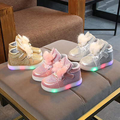 

Autumn Children Shoes Girls Fashion LED Lights Soft Casual Sports Walking Toddler Baby Shoes for Kids Size 21-30