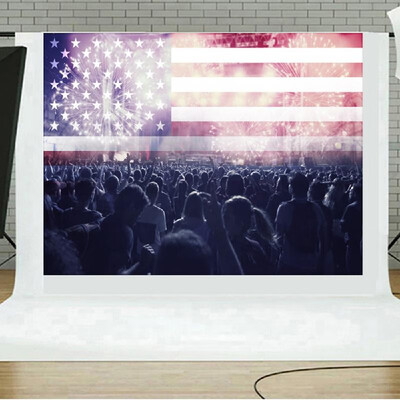 

Flag Brick Wall Photography Background Independence Day Backdrop for Photo Studio