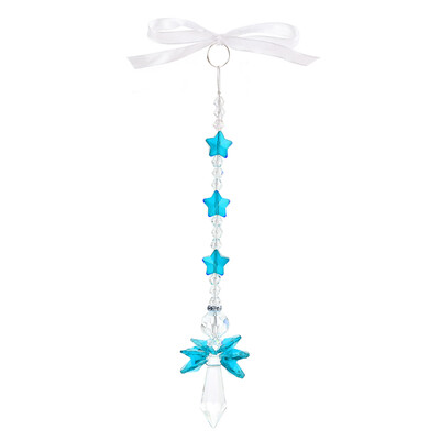 

1Pc Rainbow Artificial Crystal Guardian Angel Chakra Suncatcher Car Charm Keys Pendant Hanging