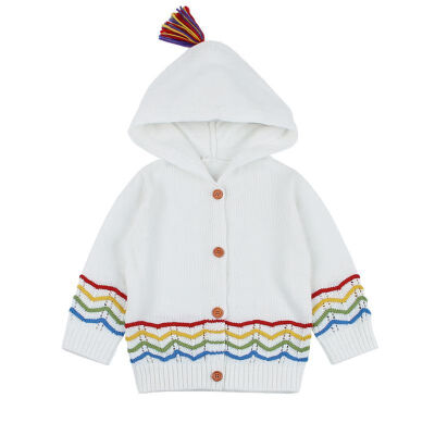 

Autumn Children Kids Sweatshirt Baby Girl Cardigan Knitted Hoodie Striped Sweater Casual Outerwear