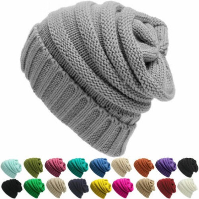 

Mens Womens Knit Baggy Beanie Oversize Winter Warm Hat Ski Slouchy Thick Cap US