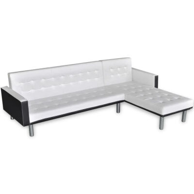 

shaped Sofa Bed Artificial Leather White&Black