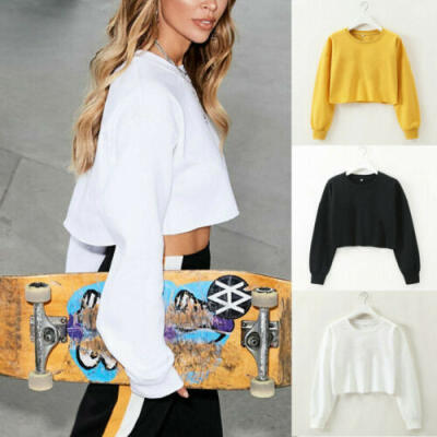 

Womens Long Sleeve Loose T-Shirt Baggy Sweatshirt Casual Blouse Crop Tops Tee