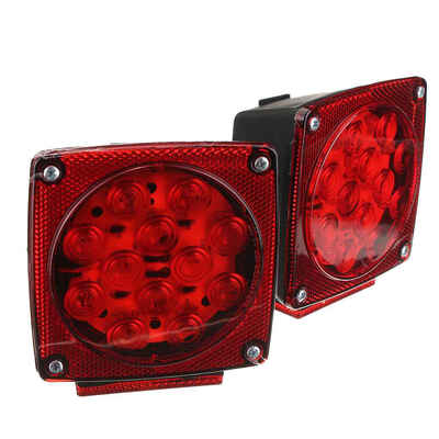 

1 Pair 12V LED Car Truck Trailer Stop Brake Light Waterproof LED Rear Tail Light Square Warning Lamp