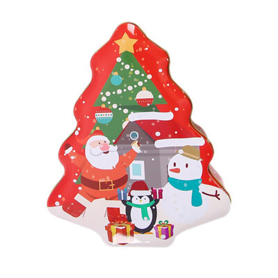 

2019 Hot Sale Portable Christmas Box Theme Tin Case Decorative Candy Gift Box Storage Container