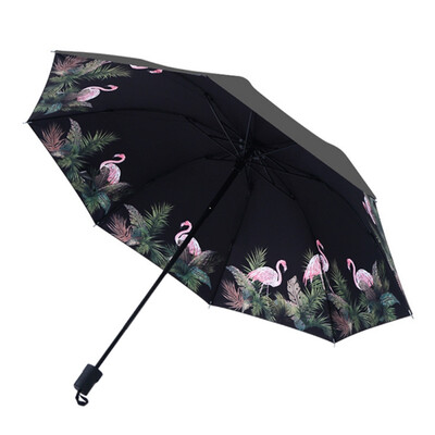

Creative Cartoon Female Vinyl Fabric Umbrella Anti-UV Umbrella Sunscreen Three-fold Umbrella