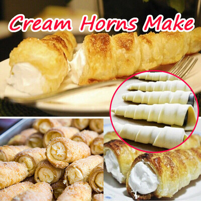 

Toponeto Lazy Cream Horns Maker DIY Croissant Horn Baking Cake Molds Stainless Steel