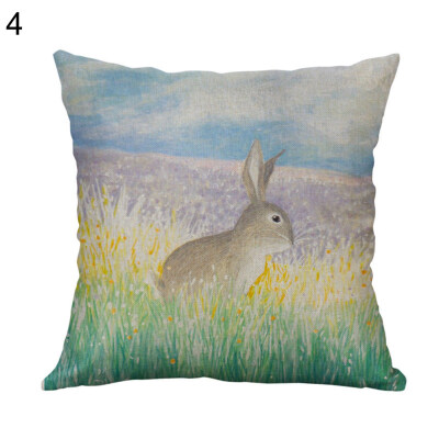 

Cartoon Easter Rabbit Pillow Case Sofa Waist Throw Cushion Cover Home Decor