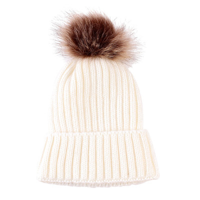 

Baby Hats Real For Baby Boys Girls Childrens Winter Hats With Fur Ball On Top Boys Winter Caps