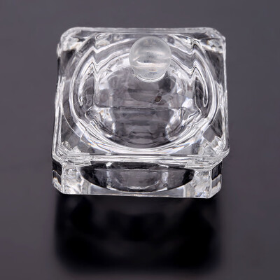 

Crystal Glass Nail Art Acrylic Dappen Dish Bowl Cup Liquid Powder with Cap Lid