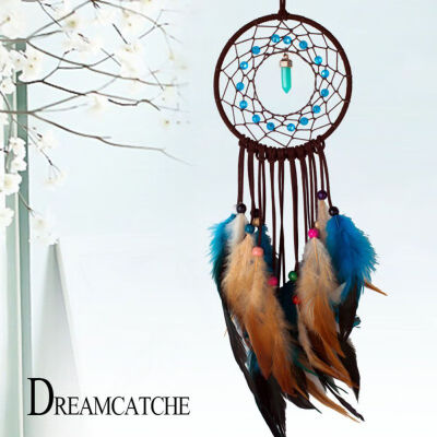 

Peacock Feather Color Dreamcatcher Wind Chime for Bedroom Decor Wall Hanging Decor for a Sweet Dream Feather Gift for Kids Gifts