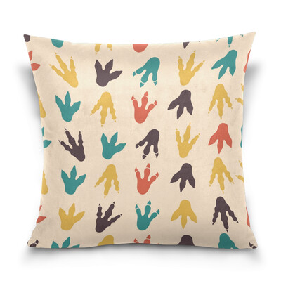 

ALAZA Throw Pillow Cover 16 X 16 inch Christmas Gift Cushion Cover with Dinosaur Footprints Printed Pillowcase