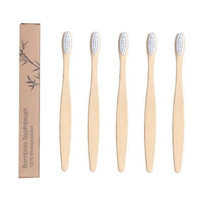 

5Pcs Wooden Toothbrush Eco-Friendly Bamboo Soft Fibre Toothbrush Biodegradable Teeth Brush Solid Bamboo Handle Toothbrush