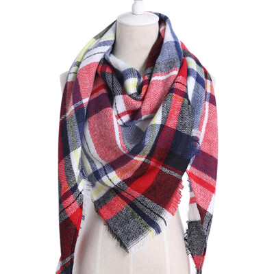 

Women Fashion Triangular Large Winter Soft Scarf Warm Cozy Blanket Stylish Oversized Plaid Shawl Cape