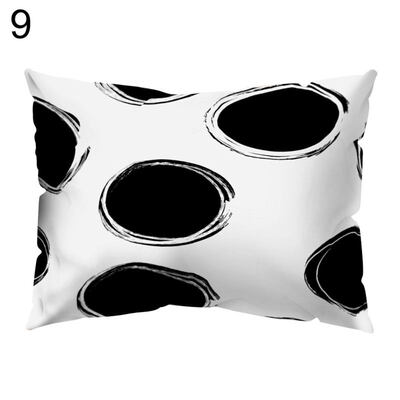 

Black White Heart Circle Throw Pillow Case Cushion Cover Sofa Bedding Articles