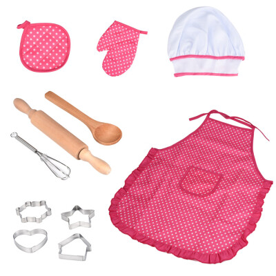 

Gobestart Kids Cooking And Baking Set - 11pcs Kitchen Costume Role Play Kits Apron Hat