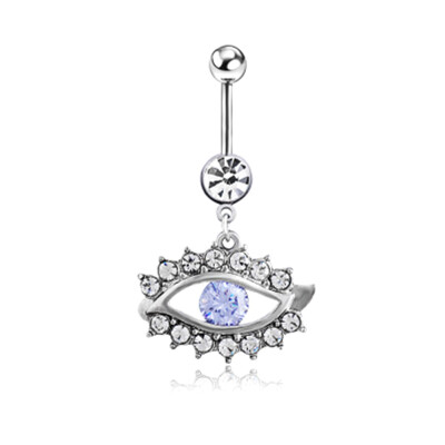 

Vogue Evil Eye Bead Gem Dangle Anti Allergy Electroplating Belly Button Ring