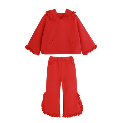 

Autumn Baby Girls Cute Long Flare Sleeve Hoodie Sweatshirt TopsPants Trouser Costume Set