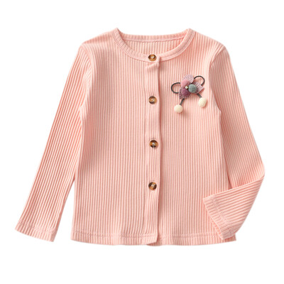 

Children Kids Autumn Baby Girl Cardigan With Floral Design Knitted Cotton Casual Outerwear T-shirt Clothes