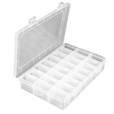

24 Grids Transparent Storage Box Tools Empty Case PP Plastic Jewelry Container Part Organizer