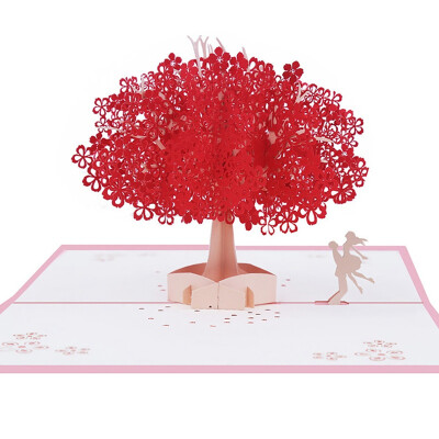 

Thanksgiving Card Handmade Pops Up Greeting Card 3D Anniversary Cherry Blossom Pops Up Card