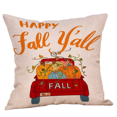 

9 Styles 45Cmx45Cm Happy Fall Yall Halloween Thanksgiving Pillow Cases Linen Sofa Pumpkin Ghosts Cushion Cover Home Decor