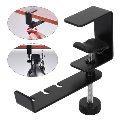 

360-Degree Rotating Aluminum Hook Headphone Holder Display Stand Black Mental Hook Headphone Holder