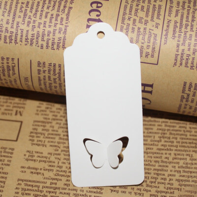 

100Pcs New DIY Kraft Paper Tags White Brown Rectangle Heart Label Luggage Wedding Note Blank Price Hang Tag Kraft Gift